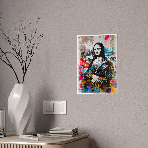 Street Art Gloss Poster - Modern Graffiti Mona Lisa Wall Art