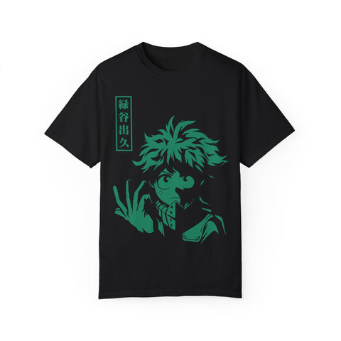Anime-Inspired Unisex T-Shirt - Hand-Drawn Green Character Design