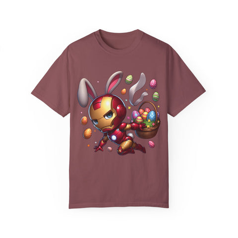Easter Bunny Iron Man T-Shirt - Unisex Garment-Dyed Tee
