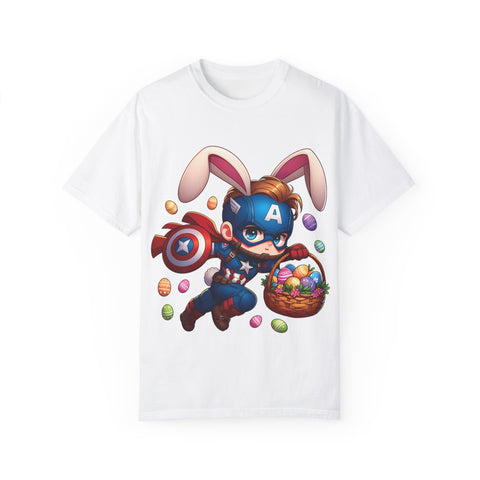 Easter Bunny Captain T-Shirt - Fun Unisex Garment-Dyed Tee
