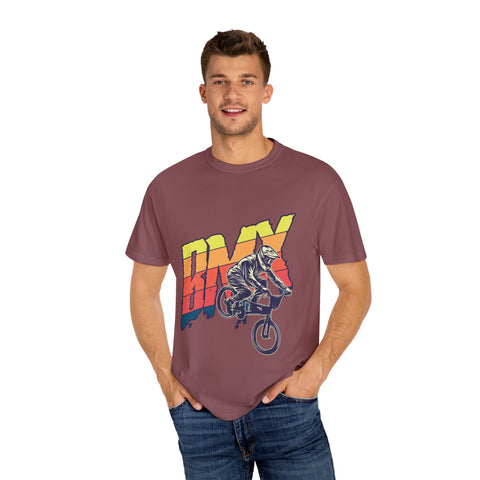 BMX Rider Unisex Garment-Dyed T-Shirt | Retro Cycling Style