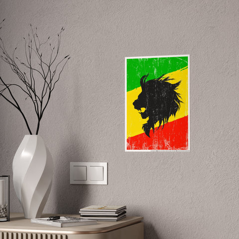 Rasta Lion Art Print - Glossy Poster for Home Decor