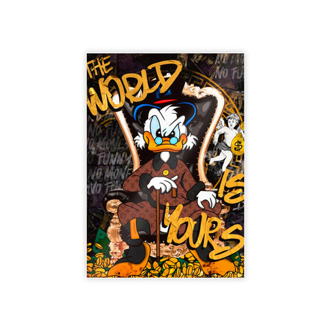 Glossy Art Poster - 'The World is Yours' Wall Decor