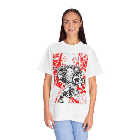 Anime-Inspired Unisex Garment-Dyed T-Shirt - Bold Character Design