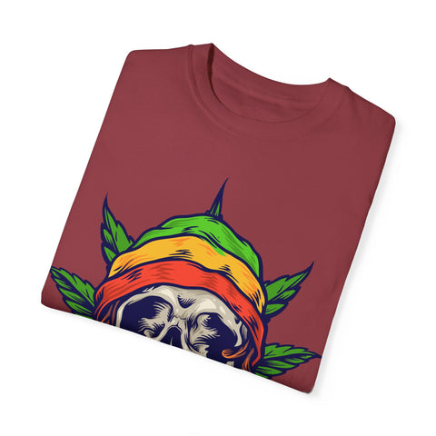 Skull & Leaf Graphic Unisex T-Shirt - Perfect for Festivals & Casual Wear