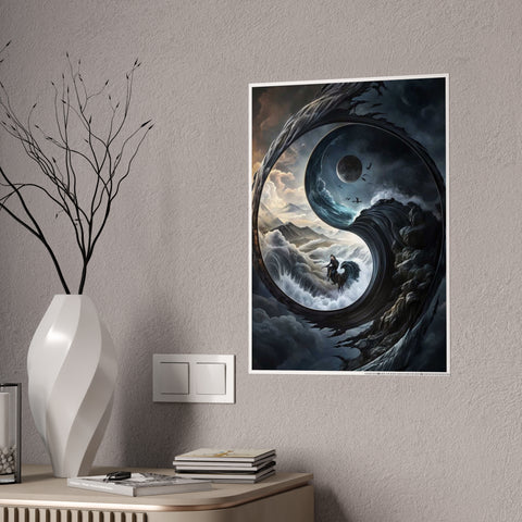 Serene Yin Yang Gloss Poster - Conceptual Art for Home Décor