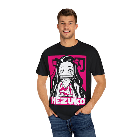 Nezuko Anime T-Shirt - Unisex Garment-Dyed Tee for Fans