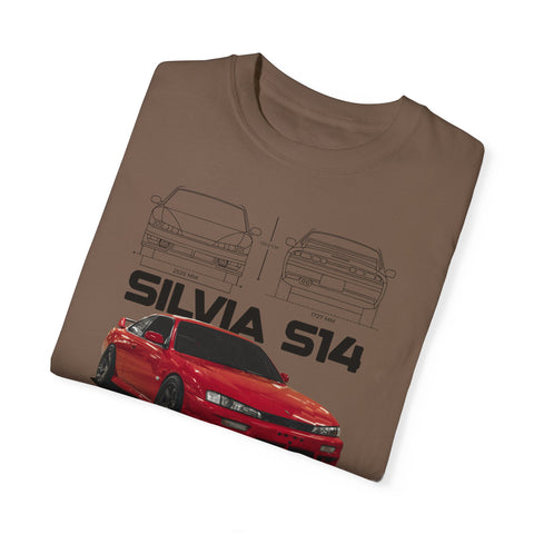 Retro Car Art Unisex Garment-Dyed T-shirt - SILVIA 514 Graphic Tee