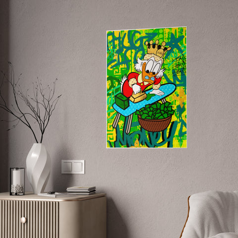 Whimsical Gloss Poster featuring Scrooge McDuck - Colorful Wall Art for Fun Spaces
