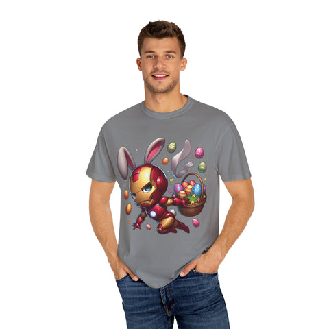 Easter Bunny Iron Man T-Shirt - Unisex Garment-Dyed Tee