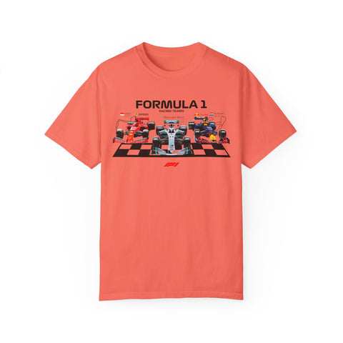 Formula 1 Racing Unisex Garment-Dyed T-shirt - Perfect for Fans and Race Day