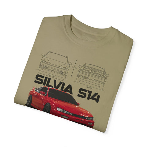 Retro Car Art Unisex Garment-Dyed T-shirt - SILVIA 514 Graphic Tee