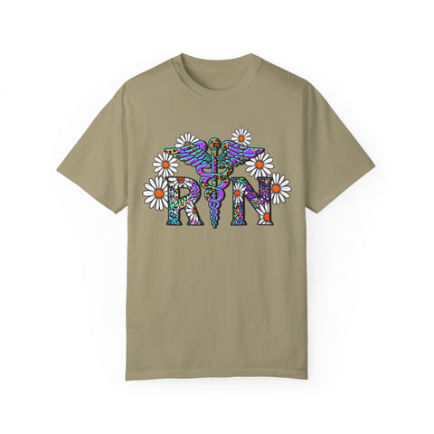 Boho Floral Graphic T-Shirt for Hippie Vibes – Rainbow RN Design