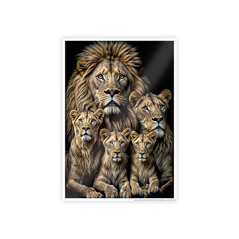 Majestic Lion Family Gloss Poster - Wildlife Wall Art for Home Decor