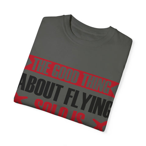 Funny Flying Solo T-Shirt for Travelers & Aviation Lovers