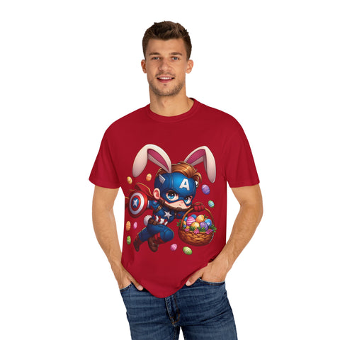 Easter Bunny Captain T-Shirt - Fun Unisex Garment-Dyed Tee