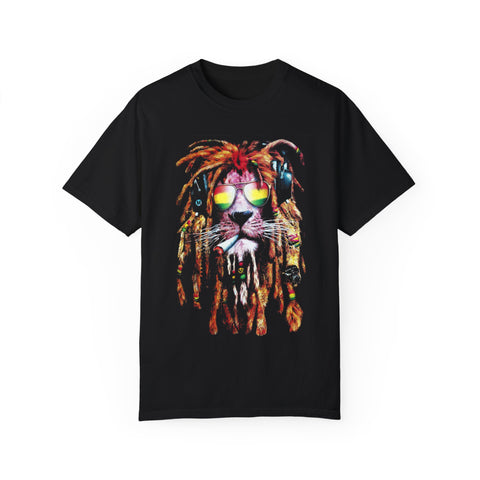 Cool Lion Sunglasses Unisex Garment-Dyed T-shirt