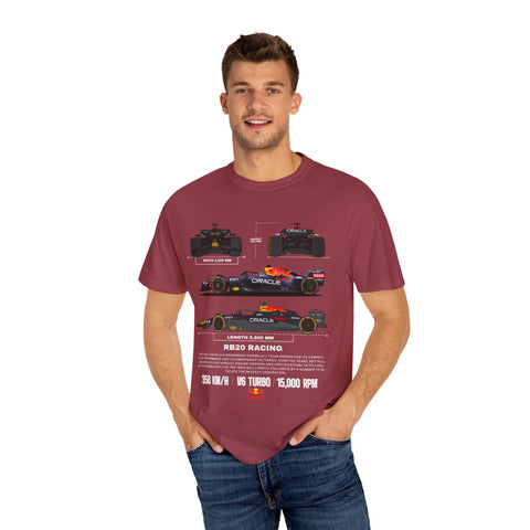 RB20 Racing Unisex Garment-Dyed T-shirt - Perfect for F1 Fans