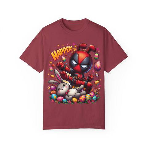 Funny Deadpool Easter T-Shirt - Unisex Garment-Dyed Tee for Comic Fans