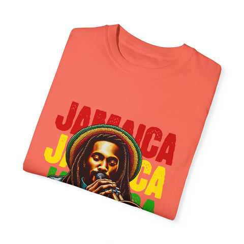 Reggae Vibes Unisex Garment-Dyed T-Shirt - Jamaica Music Art Tee