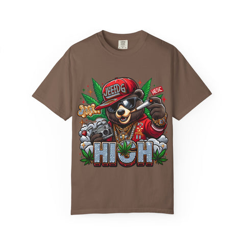 Hip Hop Bear Graphic T-Shirt - Unisex Cool Streetwear for Cannabis Lovers