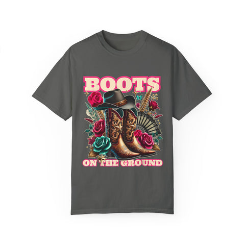 Western Style Graphic Tee - "Boots on the Ground"