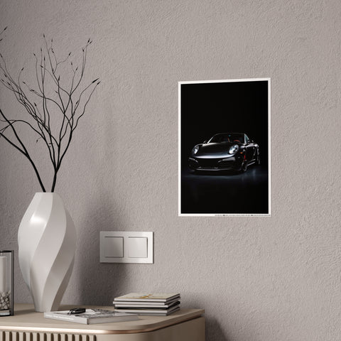 Sleek Sports Car Gloss Poster - Black Design for Automotive Enthusiasts