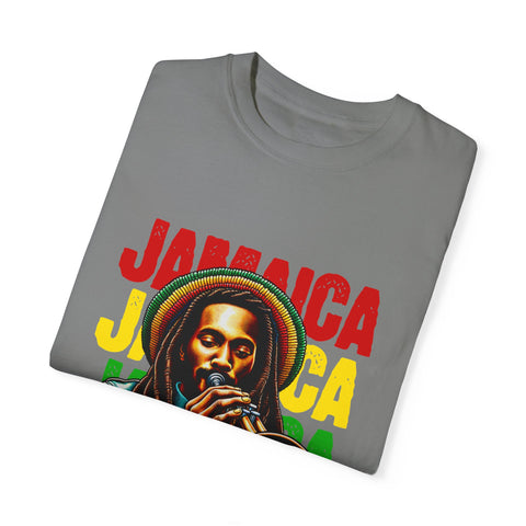 Reggae Vibes Unisex Garment-Dyed T-Shirt - Jamaica Music Art Tee