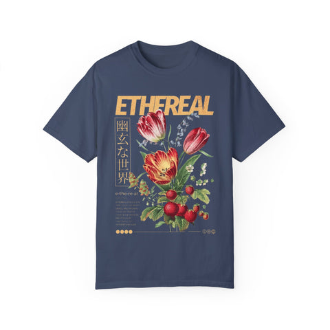 Ethereal Floral Unisex Garment-Dyed T-Shirt