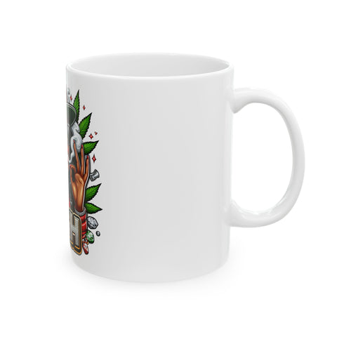 High Vibe Ceramic Mug - Stylish 11oz & 15oz Coffee Cup for Cannabis Enthusiasts