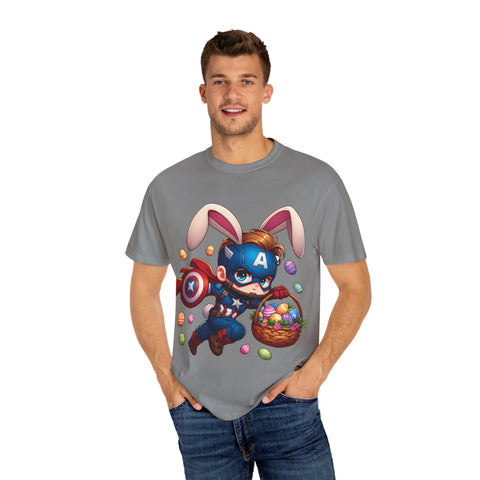 Easter Bunny Captain T-Shirt - Fun Unisex Garment-Dyed Tee