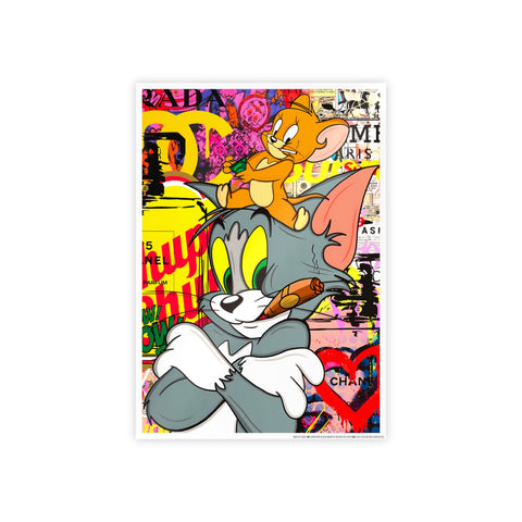 Retro Cartoon Gloss Poster - Tom & Jerry Art Print for Home Decor