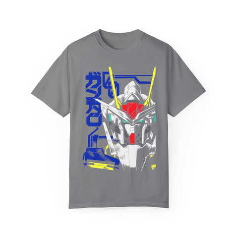 Anime-Inspired Unisex Garment-Dyed T-Shirt - Mecha Design