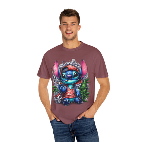 Colorful Stitch Graphic T-Shirt - Unisex Tie-Dye Style for Relaxed Vibes