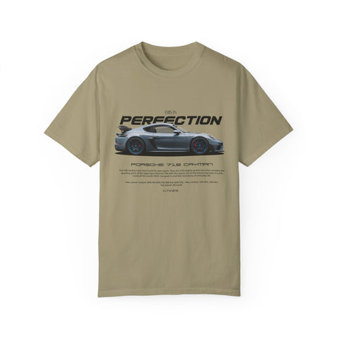Unisex Garment-Dyed T-Shirt - 'This is Perfection' Porsche 718 Cayman Tee