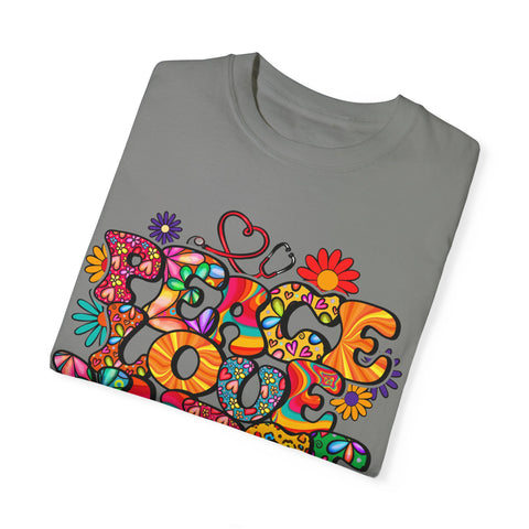 Peace Love Music Unisex Garment-Dyed T-shirt