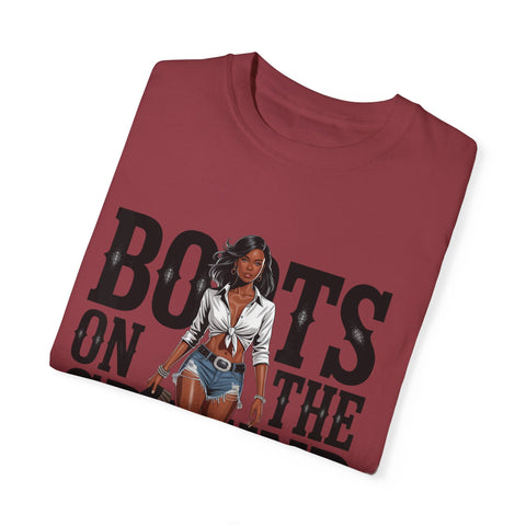 Unisex Garment-Dyed T-shirt - 'Boots on the Ground' Graphic Tee