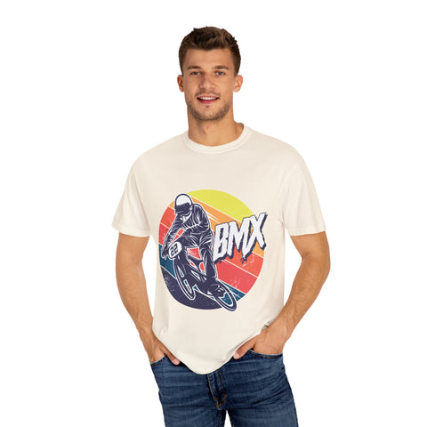 BMX Rider Graphic T-Shirt - Unisex Garment-Dyed Tee for Cycling Enthusiasts