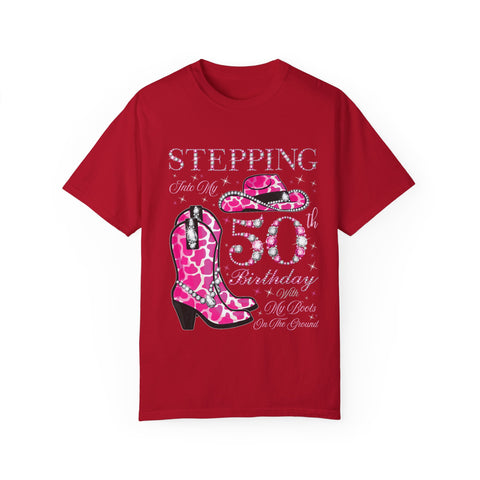 50th Birthday Cowgirl T-Shirt | Unisex Garment-Dyed Tee