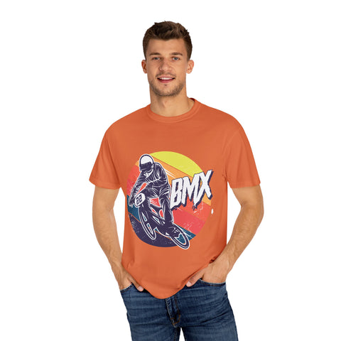 BMX Rider Graphic T-Shirt - Unisex Garment-Dyed Tee for Cycling Enthusiasts