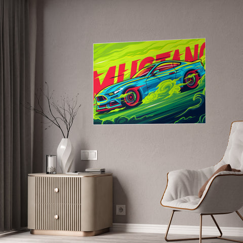Vibrant Mustang Gloss Poster - Perfect for Car Lovers & Home Decor