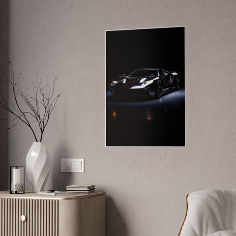 Glossy Car Poster - Stunning Black Sports Car Wall Art for Auto Enthusiasts