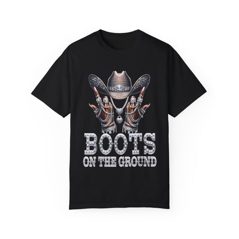 Country-Inspired Unisex T-Shirt - 'Boots on the Ground' Design