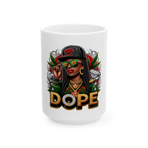 Dope Vibes Ceramic Mug - Stylish 11oz & 15oz Coffee Cup for Trendy Sippers
