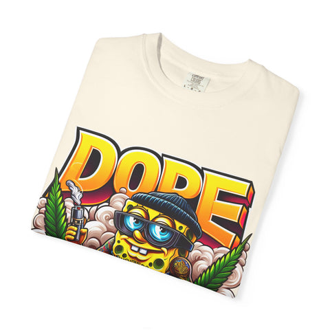 Unisex Garment-Dyed T-Shirt - Cool Cartoon ‘DOPE’ Design