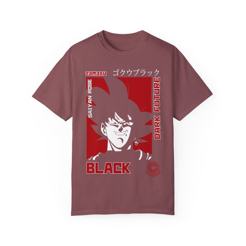 Unisex Garment-Dyed T-Shirt - Dark Future Saiyan Rose Design