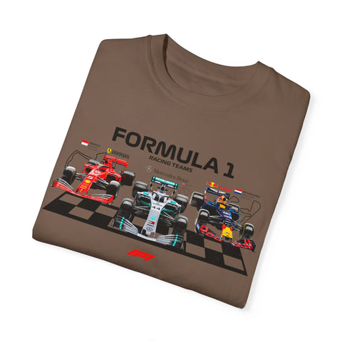 Formula 1 Racing Unisex Garment-Dyed T-shirt - Perfect for Fans and Race Day