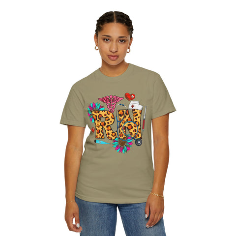 Trendy RN Graphic T-Shirt for Nurses - Garment-Dyed Unisex Tee