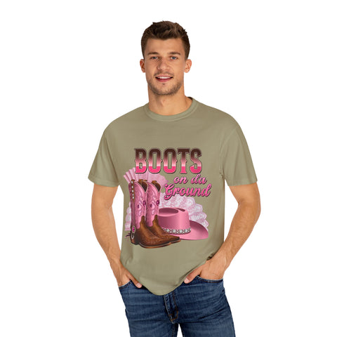 Unisex Garment-Dyed T-shirt - "Boots on the Ground" Country Style Tee