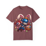 Easter Bunny Captain T-Shirt - Fun Unisex Garment-Dyed Tee